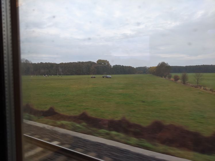 Typical scenary along the tracks from Berlin to Prague