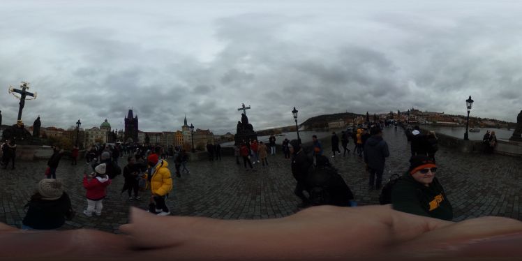 Here I am in the middle of the Charles Bridge, taking a picture like a tourist.