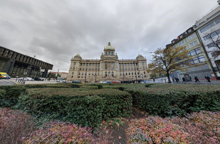 The impressive museum anchoring the southeast end of the Wenceslas square