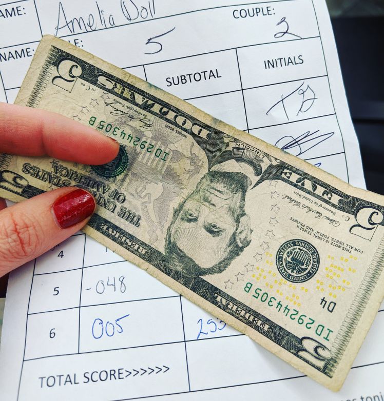The nights winnings covering up my final score