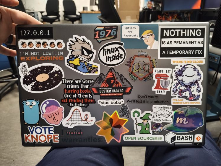 Stickers on my laptop before I turned it in.